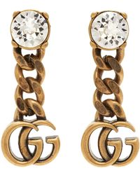 Gucci - gg Marmont Crystal Earrings - Lyst