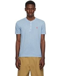 Polo Ralph Lauren - ブルー スラブ ジャージ 半袖 ヘンリーネック - Lyst