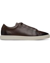 BOSS - Gary Brushed Leather Sneakers - Lyst