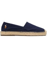 Polo Ralph Lauren Canvas Polo Pony-embroidered Flat Espadrilles in Blue for Men Mens Shoes Slip-on shoes Espadrille shoes and sandals 