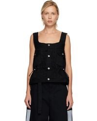 Sacai - Square Neck Denim Tank Top - Lyst