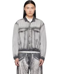 DIESEL - Medium-Light Skeleton Denim Trucker Jacket - Lyst