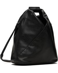 MM6 by Maison Margiela Leather Travel Duffle Bag in Black for Men