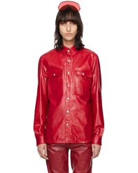 Rick Owens - Red Outershirt Leather Jacket - Lyst