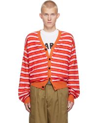 Marni - Cardigan Multicolore En Laine Et Mohair À Rayures - Lyst