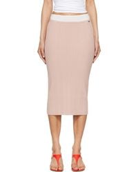 DIESEL - Ribbed Knit Contrast Waistband Midi Skirt - Lyst