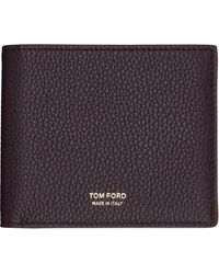Tom Ford - Burgundy Grain Leather Classic Bifold Wallet - Lyst