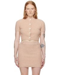 Ambush - Pink Cropped Cardigan - Lyst