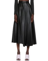 MSGM Silk Knee Length Skirt in Dark Brown Orange Womens Skirts MSGM Skirts 