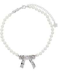 ShuShu/Tong - Yvmin Edition Tin Foil Bow Faux-Pearl Necklace - Lyst