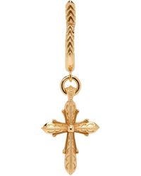 Emanuele Bicocchi - Boucle d'oreille unique dorée à croix gothique - Lyst