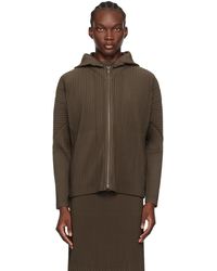 Homme Plissé Issey Miyake - Khaki Monthly Color April Hoodie - Lyst