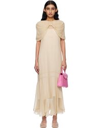 Simone Rocha - ベージュ エクステンド リボン マルチシーム マキシドレス - Lyst