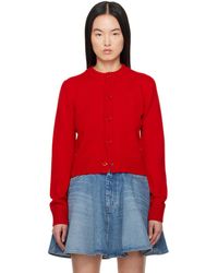 Ami Paris - Wool Knit Ami De Coeur Crewneck Cardigan - Lyst
