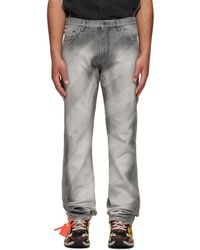 Off-White c/o Virgil Abloh - Diagonal Embroidered Twist Stack Jeans - Lyst