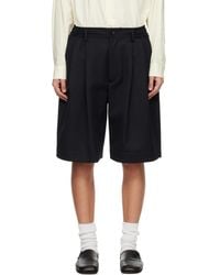 Ssstein - Wool Kersey Wide Easy Shorts - Lyst