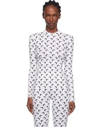 Marine Serre - ホワイト Recycled Moon Jersey セカンドスキン ハイネック トップス - Lyst