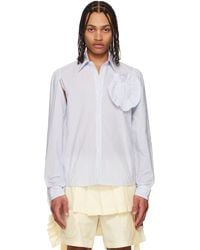 Walter Van Beirendonck - ブルー＆オフホワイト Flower シャツ - Lyst
