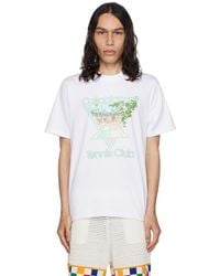 Casablancabrand - Tennis Club Graphic-print Organic-cotton T-shirt X - Lyst