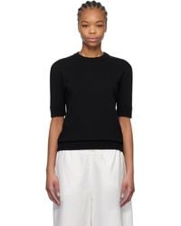 Jil Sander - ブラック ウール クルーネック トップス - Lyst