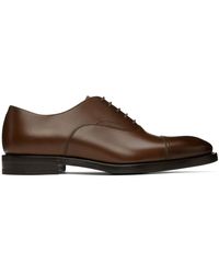 Brunello Cucinelli - Chaussures oxford brunes à laçage - Lyst