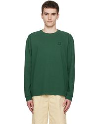 Maison Kitsuné - Green Fox Head Long Sleeve T-shirt - Lyst