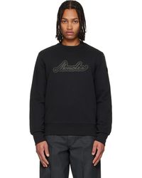 Moncler - Cursive Logo Cotton Sweatshirt - Lyst