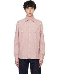 Drake's - レッド ブラッシュド コットン ツーポケット ウエスタンシャツ - Lyst