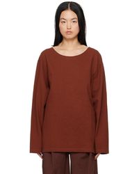 Lemaire - Wide Neck Long Sleeve T-Shirt - Lyst