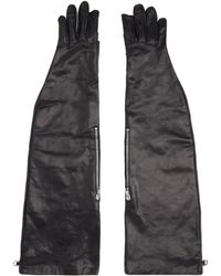 Rick Owens - Black Zip Pocket Long Gloves - Lyst