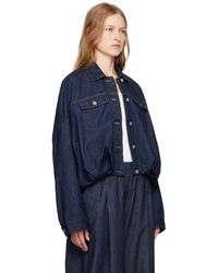 Dries Van Noten インディゴ ベルト デニムジャケット ブルー | Lyst