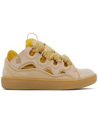 Lanvin - Ssense Exclusive Beige & Yellow Curb Sneakers - Lyst