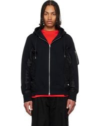 Sacai - Sponge Sweat & Nylon Twill Hoodie - Lyst