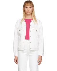 levi's womens white denim jacket
