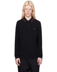 Fred Perry - Black 'the ' Long Sleeve Polo - Lyst