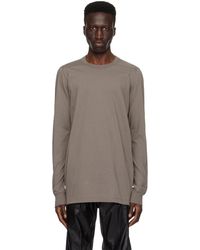 Rick Owens - T-shirt à manches longues gris à couture horizontale aux épaules - Lyst