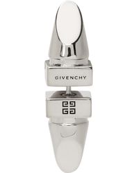 Givenchy - Boucles d'oreilles argentées à logo g - Lyst