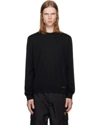 Versace - Embroidered Wool Knit Crewneck Sweater - Lyst