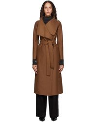 Harris Wharf London Manteau en laine vierge brun clair Volcano - Marron