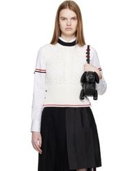 Thom Browne - Cable Pointelle Stitch 4-Bar Sweater Vest - Lyst