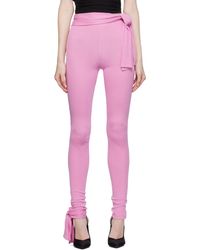 MSGM - Pink Self-tie leggings - Lyst