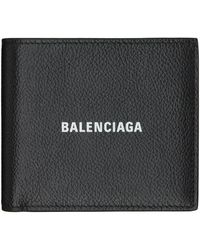 Balenciaga - Portefeuille carré cash noir à deux volets - Lyst