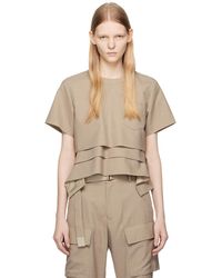 Sacai - Beige Suiting T-shirt - Lyst