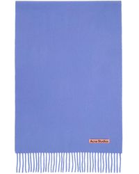Acne Studios - Écharpe fine bleue à franges - Lyst