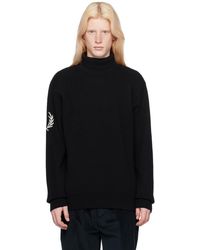 Fred Perry - Black Jacquard Turtleneck - Lyst