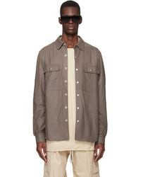 Rick Owens - グレー Temple Feather Nappa Leather Outer シャツ - Lyst