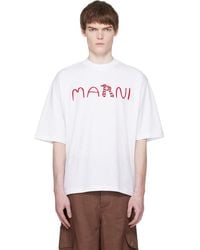 Marni - Flocked Animal Alphabet Logo' T-Shirt - Lyst