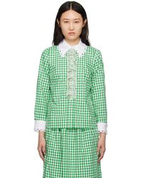 Anna Sui - Chemise vert et blanc à motif guinguan - Lyst