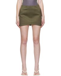 Mugler - Khaki Tailored Miniskirt - Lyst
