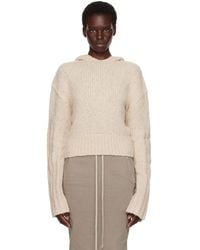 Rick Owens - Off- Tower Pullover Cropped Hoodie - Lyst